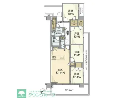 バウス一之江(4LDK/2階)の間取り写真