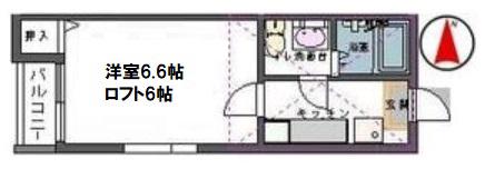 フラット宮町(1K/1階)の間取り写真