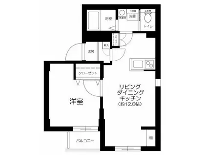 ザレジデンスニホンバシ(1LDK/2階)の間取り写真