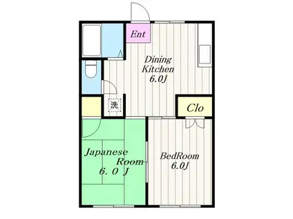 フローラパレスA・B(2DK/2階)の間取り写真