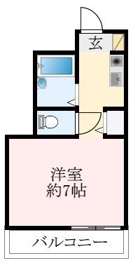 ライゼックス春日丘(ワンルーム/3階)の間取り写真