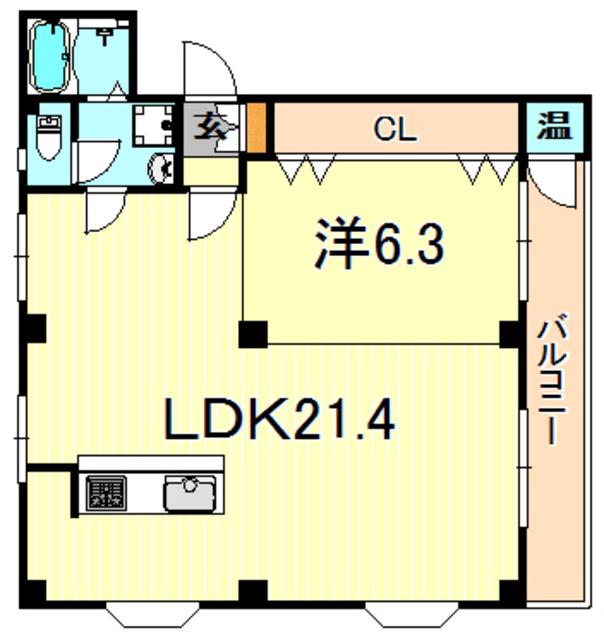 シャトー永井3(ワンルーム/4階)の間取り写真