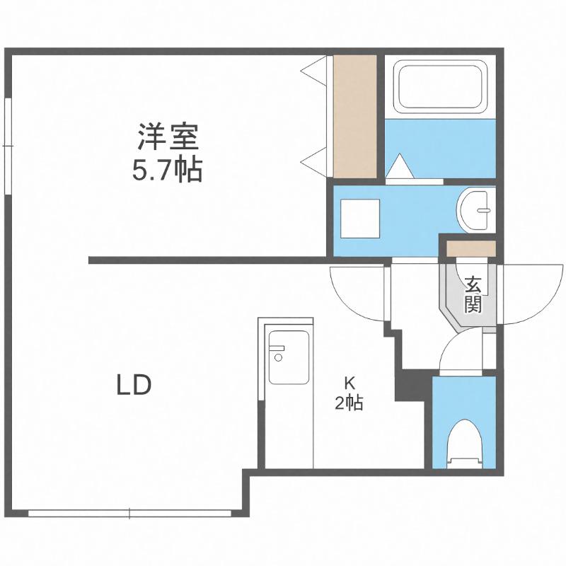 ビクトワール澄川(1LDK/4階)の間取り写真