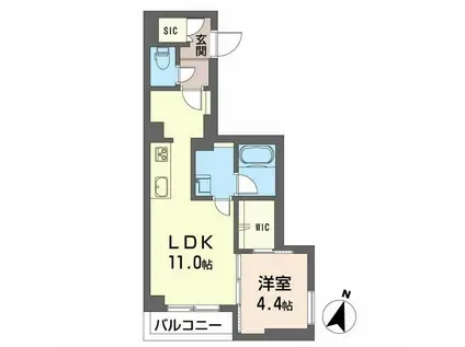 メゾン・グランドソレーユ(1LDK/3階)の間取り写真