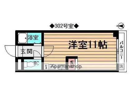 エクレール梅光園(1K/3階)の間取り写真