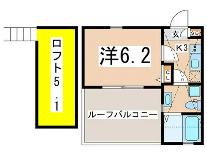 プリマヴェーラ逗子(1K/2階)の間取り写真