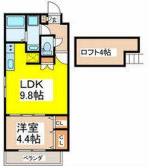 ルミエール松原(1LDK/3階)の間取り写真
