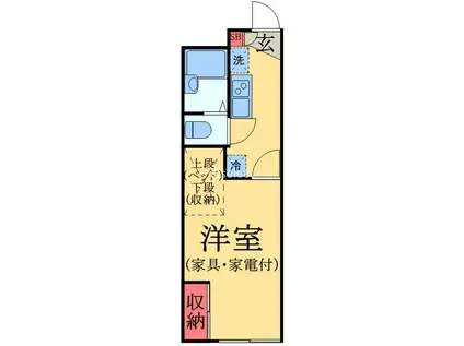 LPフリーダム(1K/2階)の間取り写真