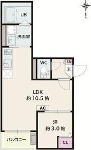 JACK ATSUTAKOSHINIV(1LDK/3階)の間取り写真