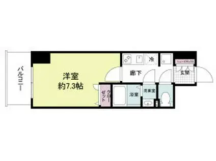 アプリーレ松屋町(1K/3階)の間取り写真