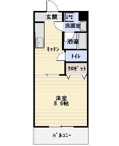 アルデーアピーノ(1K/1階)の間取り写真