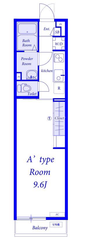 リブリ・MI CASITA(1K/2階)の間取り写真