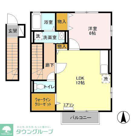 エトワールみなみ野 II棟(1LDK/2階)の間取り写真