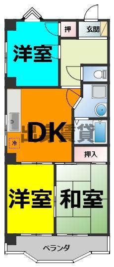 エクセレントライフ清水(3DK/5階)の間取り写真