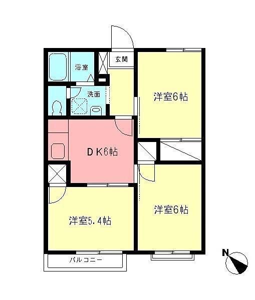 サークルハイツ(3DK/2階)の間取り写真