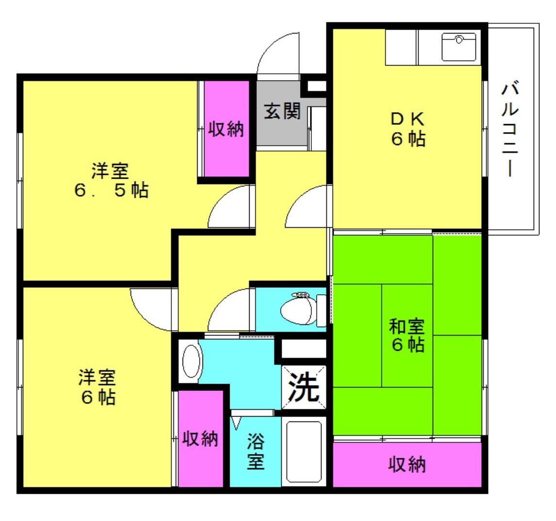 センチュリー北本荘(3DK/2階)の間取り写真