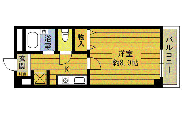 トヨナリ98ビル(1K/2階)の間取り写真