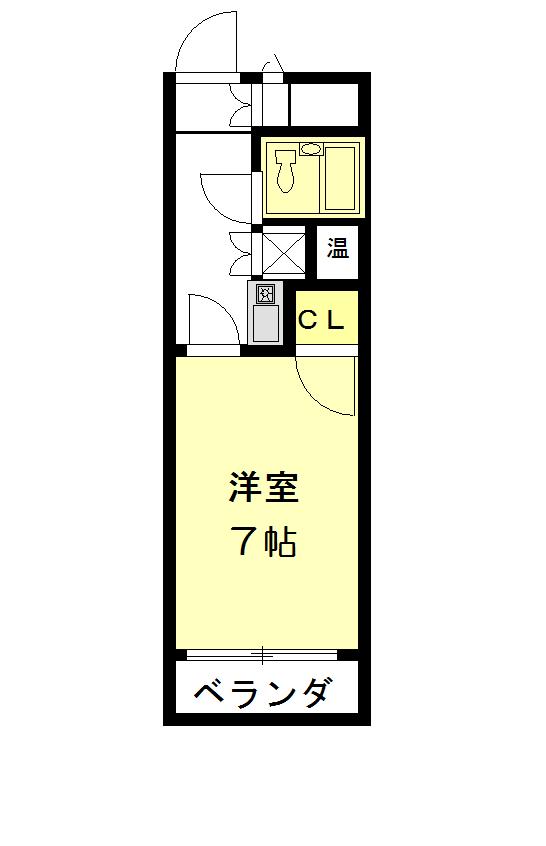 シングルハイツ相模大野(1K/3階)の間取り写真
