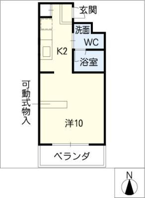 フルハウス(1K/1階)の間取り写真