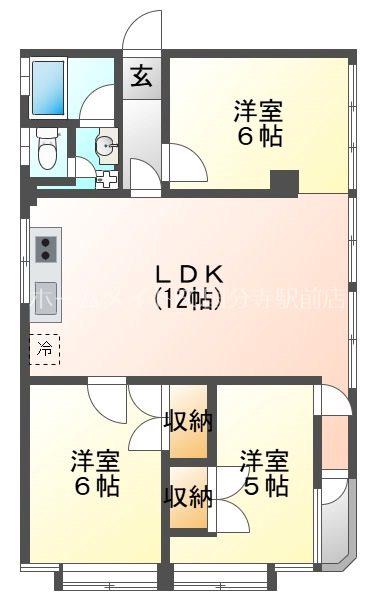 フレア443(3LDK/5階)の間取り写真