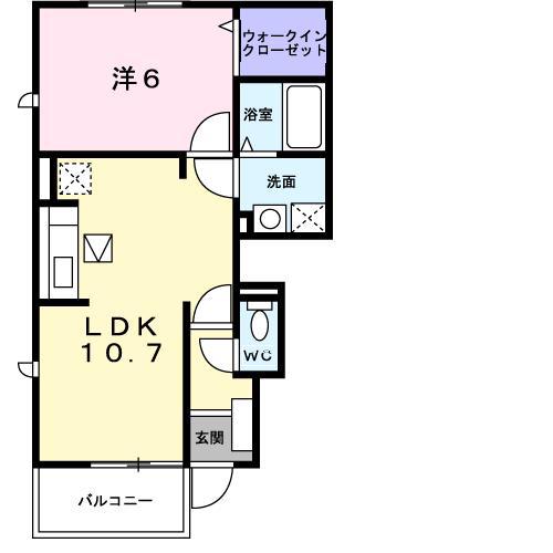ボンヌシャンツN V(1LDK/1階)の間取り写真