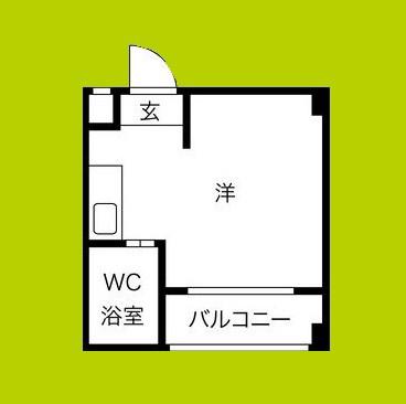 ウィン長居西(ワンルーム/2階)の間取り写真