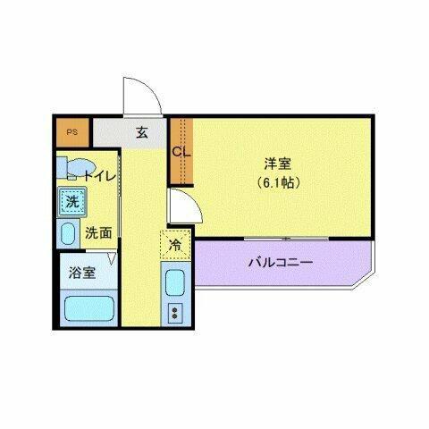 DELIGHT TOWN(1K/1階)の間取り写真