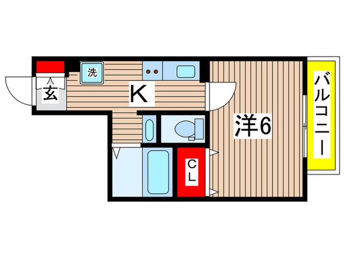 エルスタンザ東綾瀬(1K/1階)の間取り写真