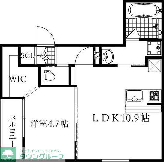 CIEL(1LDK/1階)の間取り写真