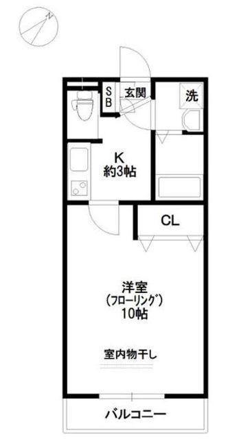 DWELL COURT(1K/1階)の間取り写真