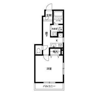 アンプルール リーブル 80R(1K/1階)の間取り写真