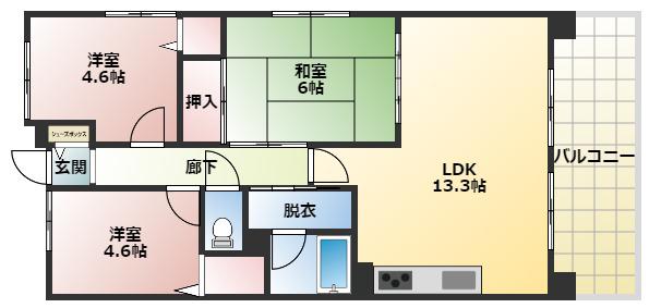 アプリーレ垂水(3LDK/4階)の間取り写真