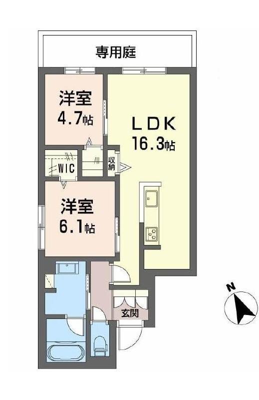 LA MAISON CALME(2LDK/1階)の間取り写真