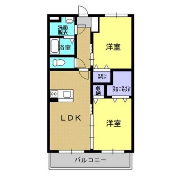 フルール(2LDK/3階)の間取り写真