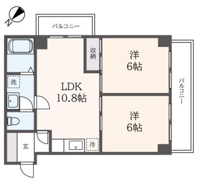 ヒルトップ・レジデンス(2LDK/3階)の間取り写真