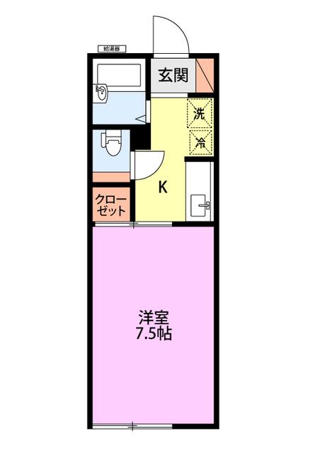 セジュール宮内 C棟(1K/2階)の間取り写真