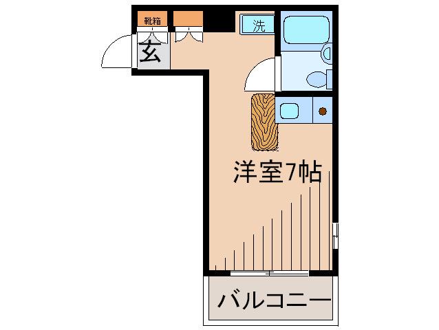 第二日進ハイツ(ワンルーム/2階)の間取り写真