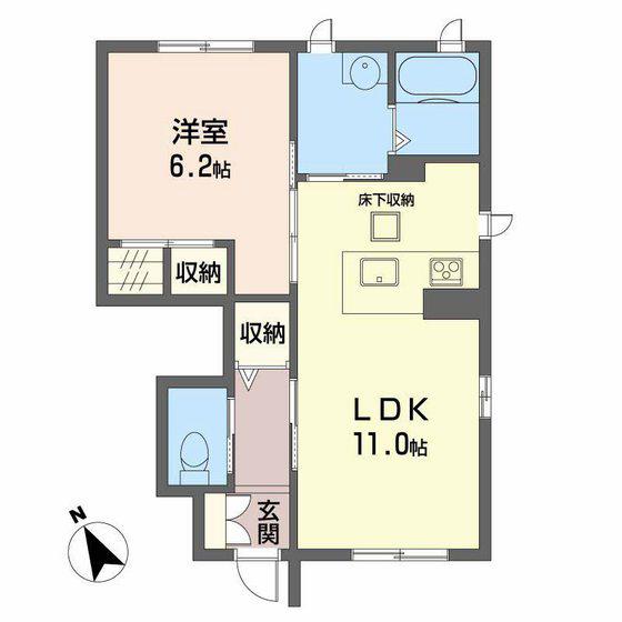 セレーノ HIRO(1LDK/1階)の間取り写真