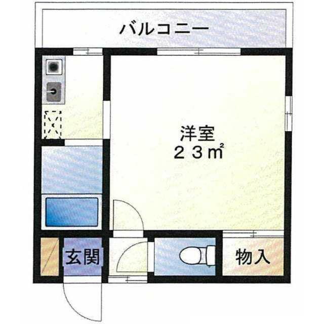 シャンブルド2(1K/4階)の間取り写真
