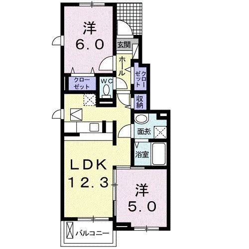 モン・ラニッシュ(2LDK/1階)の間取り写真