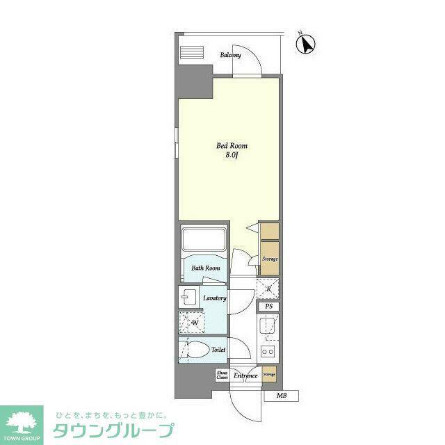 プライムアーバン台東根岸(1K/10階)の間取り写真