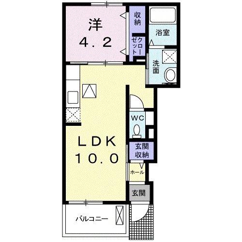メゾン・アクロスII(1LDK/1階)の間取り写真