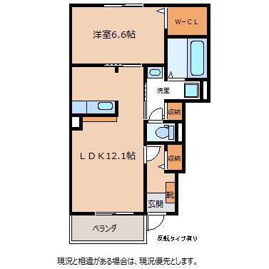 サニーエレガンスD(1LDK/1階)の間取り写真