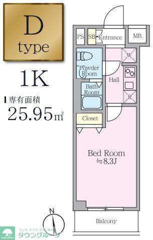 アイルプレミアム押上イースト(1K/2階)の間取り写真