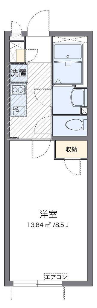クレイノPOCKET PARK(1K/1階)の間取り写真