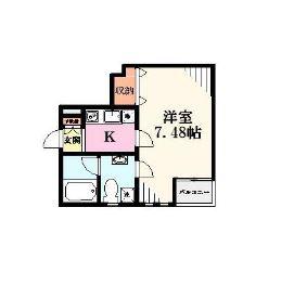 Aレガート桜木町(1K/4階)の間取り写真