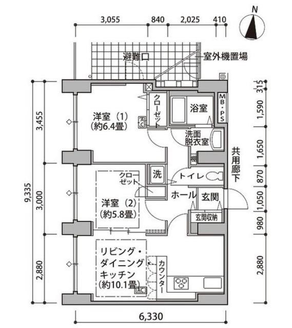 東雲キャナルコートCODAN14号棟(2LDK/11階)の間取り写真