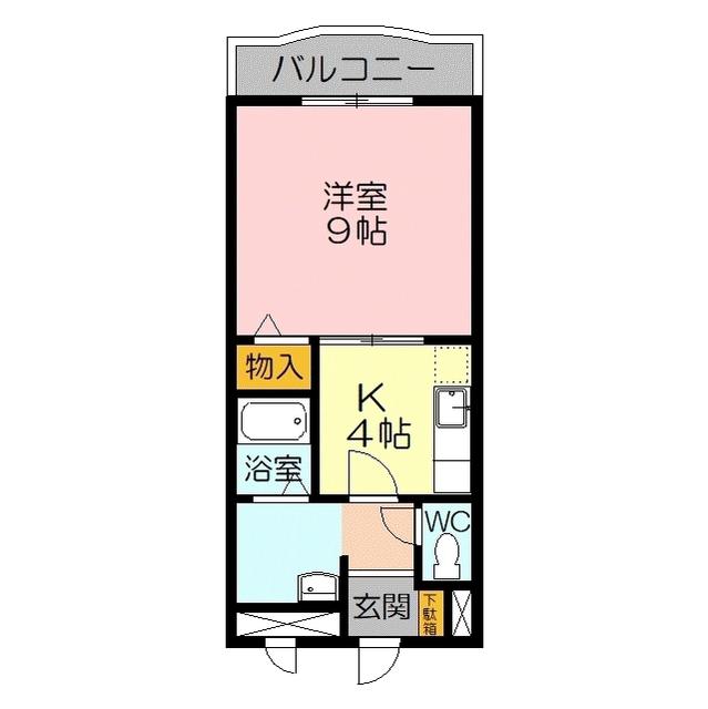 スカイマンションA棟(1K/3階)の間取り写真