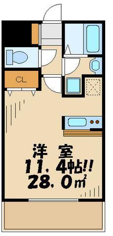 サンクレール高井戸(ワンルーム/8階)の間取り写真