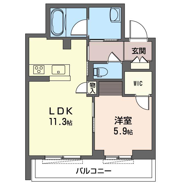 RIVIERE(1LDK/1階)の間取り写真